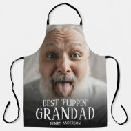 Best 'Flippin' Grandad Photo Name Apron