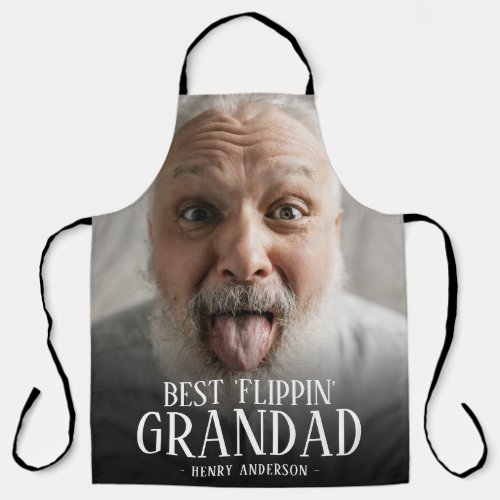 Best Flippin Grandad Photo  Name Apron