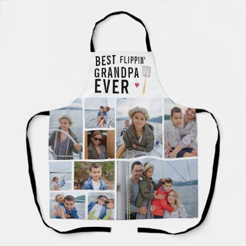 Best Flippin Grandpa Ever  Photo Collage Apron