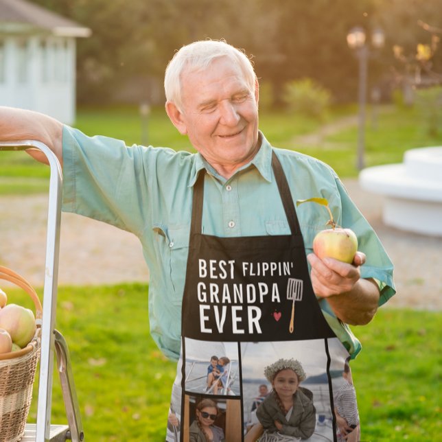 Best Flippin' Grandpa Ever | Photo Collage Apron (Creator Uploaded)