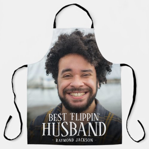 Best Flippin Husband Photo  Name Apron