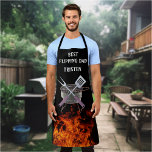 Best Flipping Dad Flame Name Monogram Grill BBQ  Apron<br><div class="desc">This design may be personalized by choosing the customize option to add text or make other changes. If this product has the option to transfer the design to another item, please make sure to adjust the design to fit if needed. Contact me at colorflowcreations@gmail.com if you wish to have this...</div>
