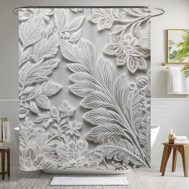 Best Floral White Shower Curtain (Creator Uploaded)