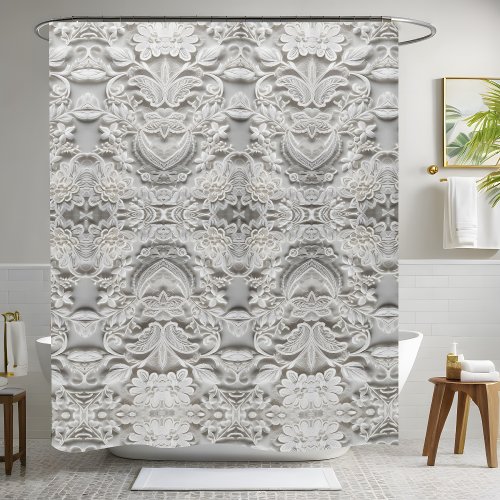 Best Floral White Shower Curtain Style 2