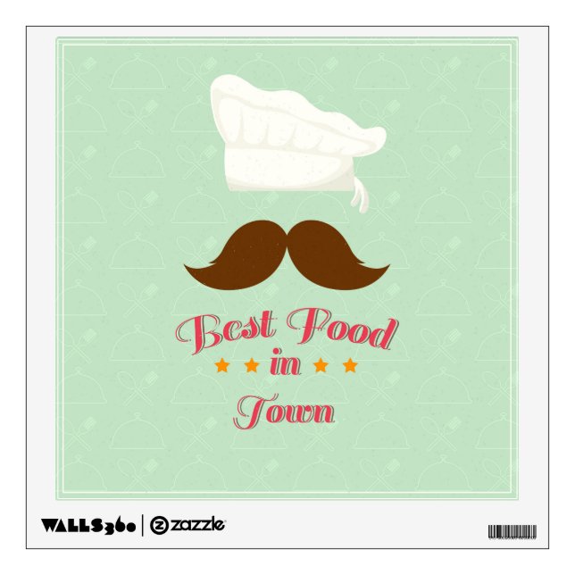 Best Food in Town – Fun Retro Kitchen Wall Decal (Front)