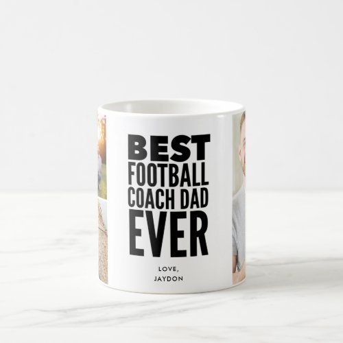 Best Football Coach Dad Ever Photo Collage  Coffee Mug