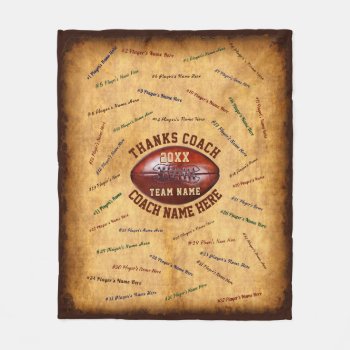 Best Football Coach Gifts  All Player's Signatures Fleece Blanket by YourSportsGifts at Zazzle