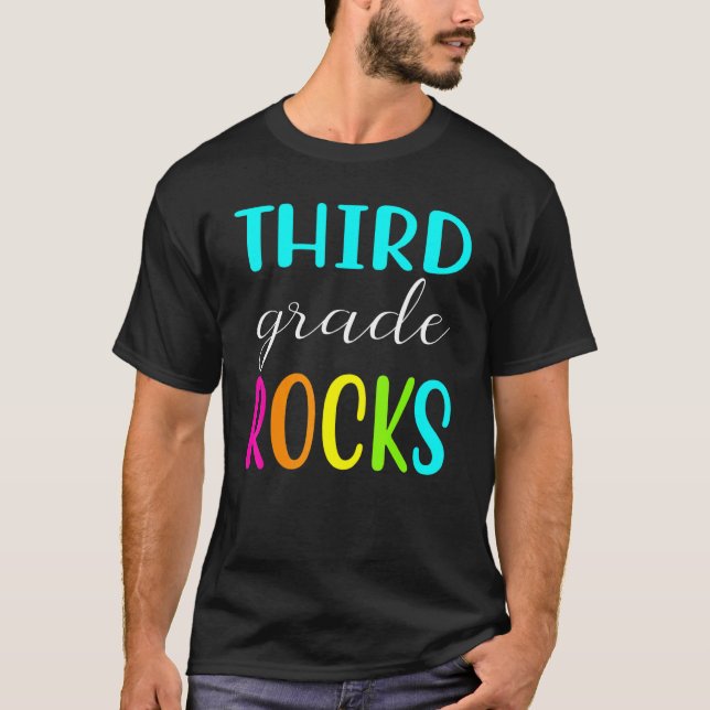 Best For Third Grade Students 3rd Grade Rocks T-Shirt (Front)