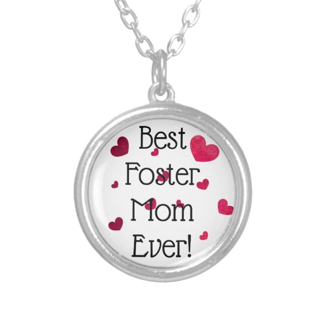 Best Foster Mom Ever - Heart Necklace (Front)