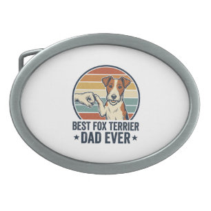 Best Fox Terrier Dad Ever Vintage Dog Lover Shirt_ Belt Buckle