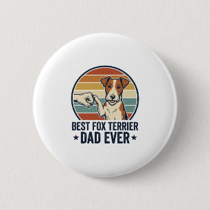 Best Fox Terrier Dad Ever Vintage Dog Lover Shirt_ Button