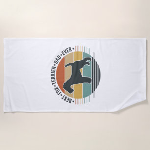 Best Fox Terrier Dad Ever Vintage Dog Shirt_1 Beach Towel
