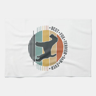 Best Fox Terrier Dad Ever Vintage Dog Shirt_1 Kitchen Towel