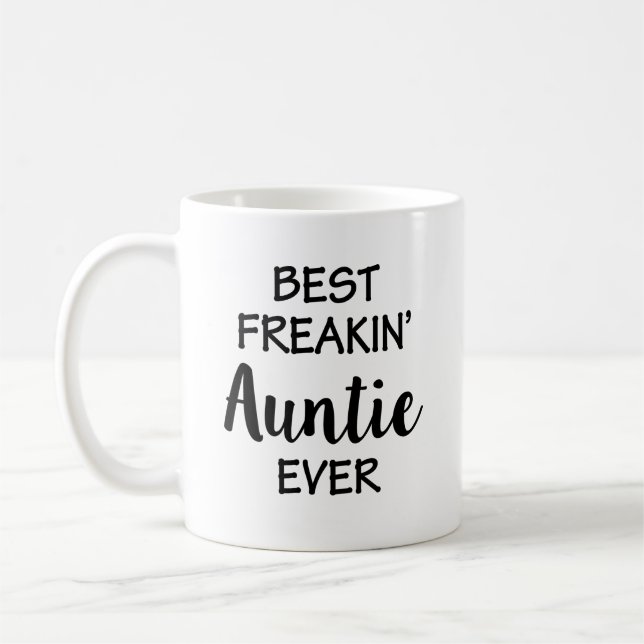 Best Freakin' Auntie Coffee Mug Funny aunt gift (Left)