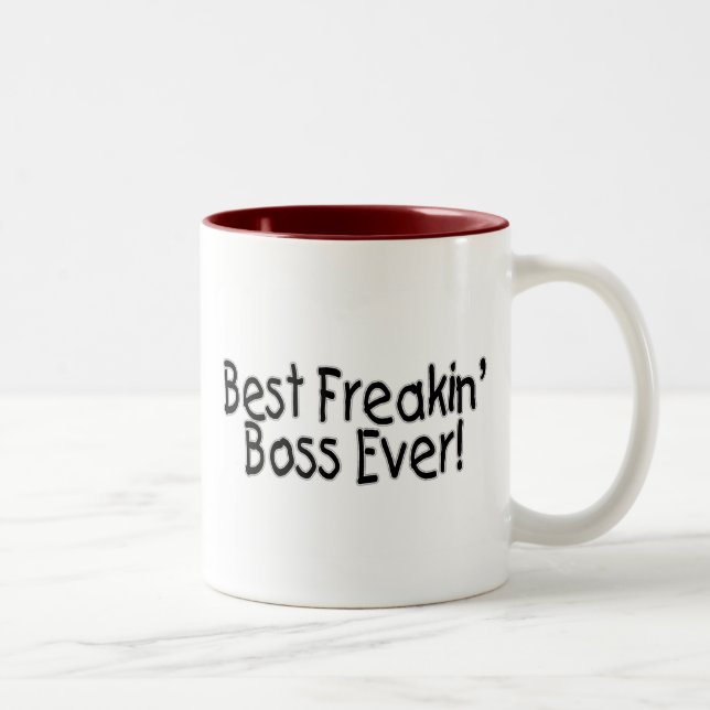 Best Freakin Boss Ever Two-Tone Coffee Mug (Right)
