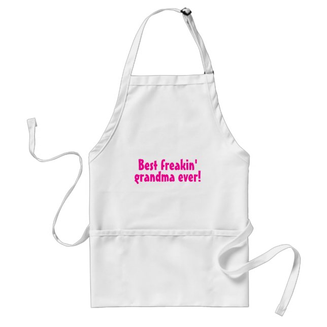Best Freakin Grandma Ever (Pink) Adult Apron (Front)