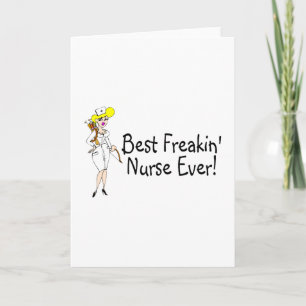 Best Freakin Nurse Ever Letterpress Thank You Card