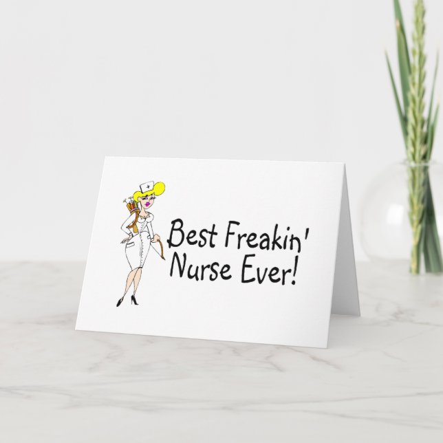 Best Freakin Nurse Ever Thank You Card (Front)