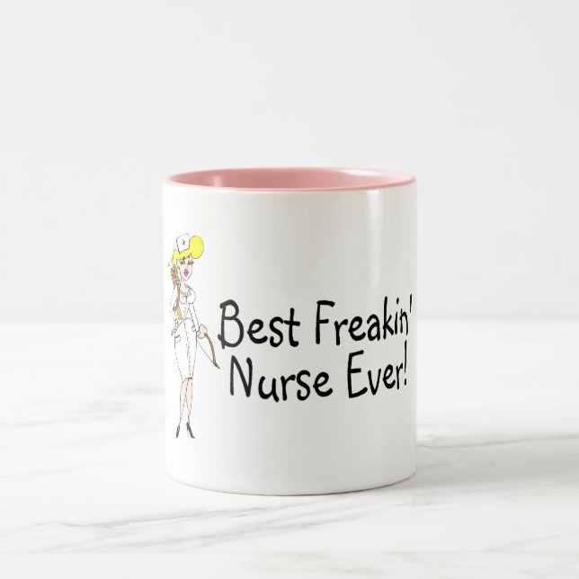 Best Freakin Nurse Ever Two-Tone Coffee Mug (Center)