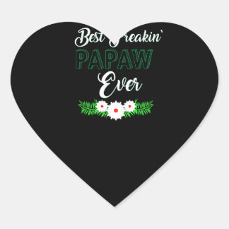 Best Freakin Papa  Father Day Gift Heart Sticker