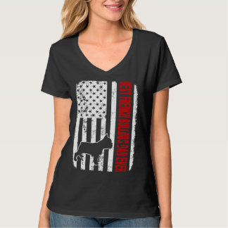 Best French Bulldog Dad Ever American Flag T-Shirt