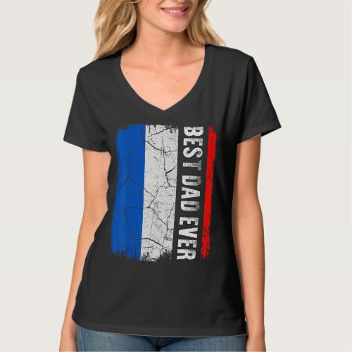 Best French Dad Ever France Flag Fathers Day T_Shirt