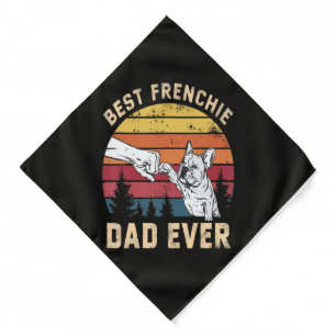 Best Frenchie Dad Ever Retro Bandana