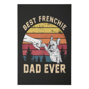 Best Frenchie Dad Ever Retro Faux Canvas Print