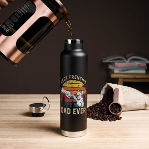 Best Frenchie Dad Ever Retro Water Bottle