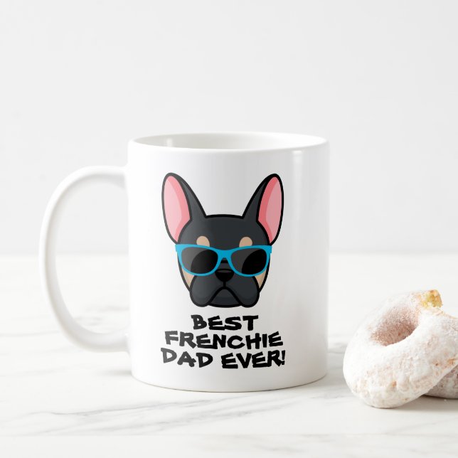 Best Frenchie Dad Father's Day Black Tan Frenchie Coffee Mug (With Donut)