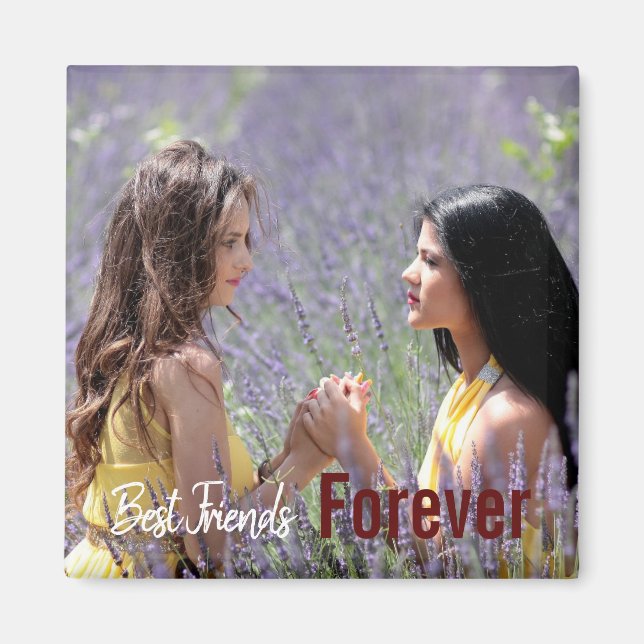 Best Frends Forever Girly Cute Photo Magnet (Front)