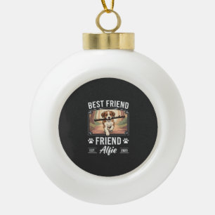 Best Friend Alfie Dog Lover Ceramic Ball Christmas Ornament