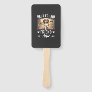 Best Friend Alfie Dog Lover Hand Fan