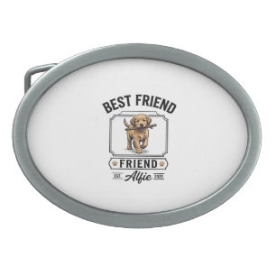 Best Friend Alfie Vintage Dog Lover Design_1 Belt Buckle
