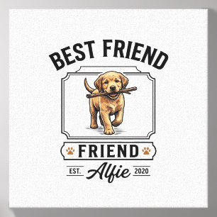Best Friend Alfie Vintage Dog Lover Design_1 Canvas Photo Tile