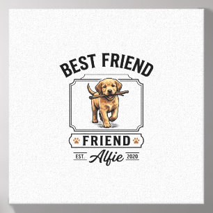 Best Friend Alfie Vintage Dog Lover Design_1 Canvas Photo Tile