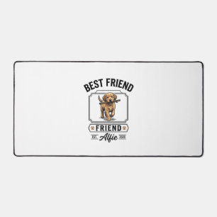 Best Friend Alfie Vintage Dog Lover Design_1 Desk Mat