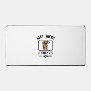Best Friend Alfie Vintage Dog Lover Design_1 Desk Mat