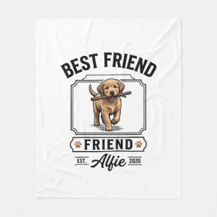 Best Friend Alfie Vintage Dog Lover Design_1 Fleece Blanket