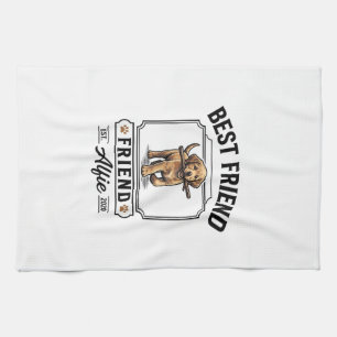 Best Friend Alfie Vintage Dog Lover Design_1 Kitchen Towel