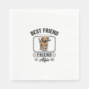 Best Friend Alfie Vintage Dog Lover Design_1 Napkins
