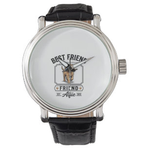 Best Friend Alfie Vintage Dog Lover Design_1 Watch