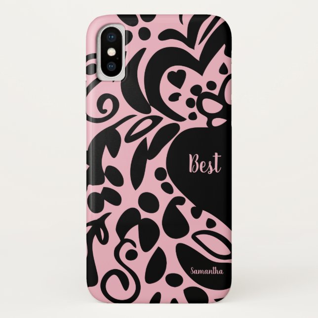Best Friend | "Best" Half | Trendy Pattern Case-Mate iPhone Case (Back)