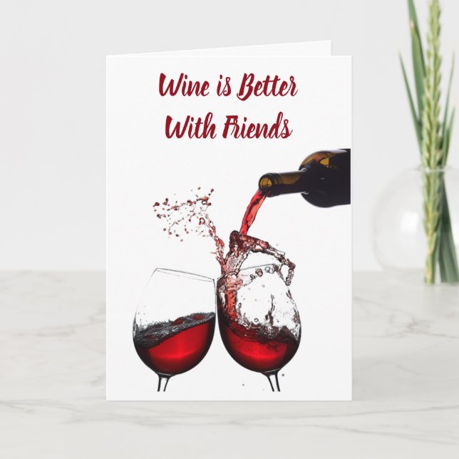 **BEST FRIEND** & **BEST WINE** FRIEND'S BIRTHDAY CARD (Front)