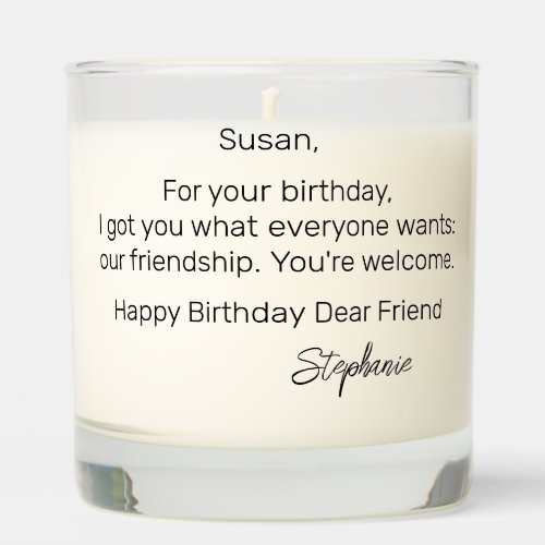 Best Friend Bestie Personalized Birthday  Scented Candle