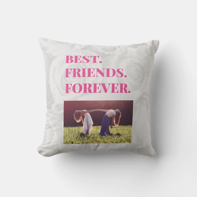 Best Friend BFF Bestie Photo Card Throw Pillow (Front)