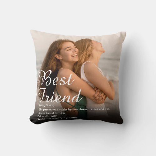 Best Friend BFF Definition Photo Throw Pillow