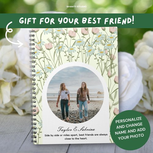 Best Friend BFF Gift Floral Photo Notebook