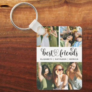 Best Friend BFF Photo Collage Best Friends Forever Keychain
