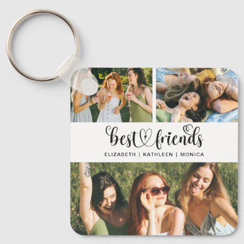 Best Friend BFF Photo Collage Best Friends Forever Keychain